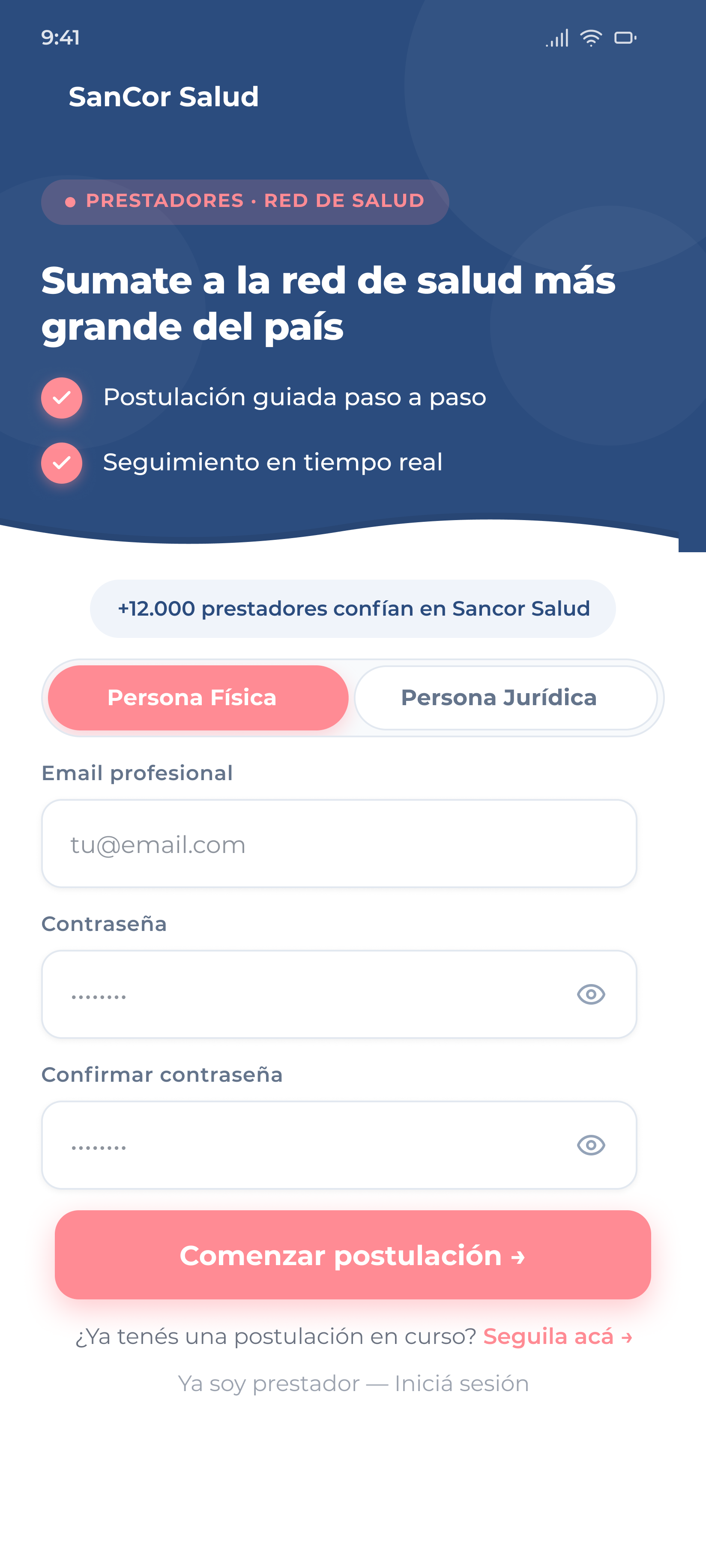 Prestadores Interface